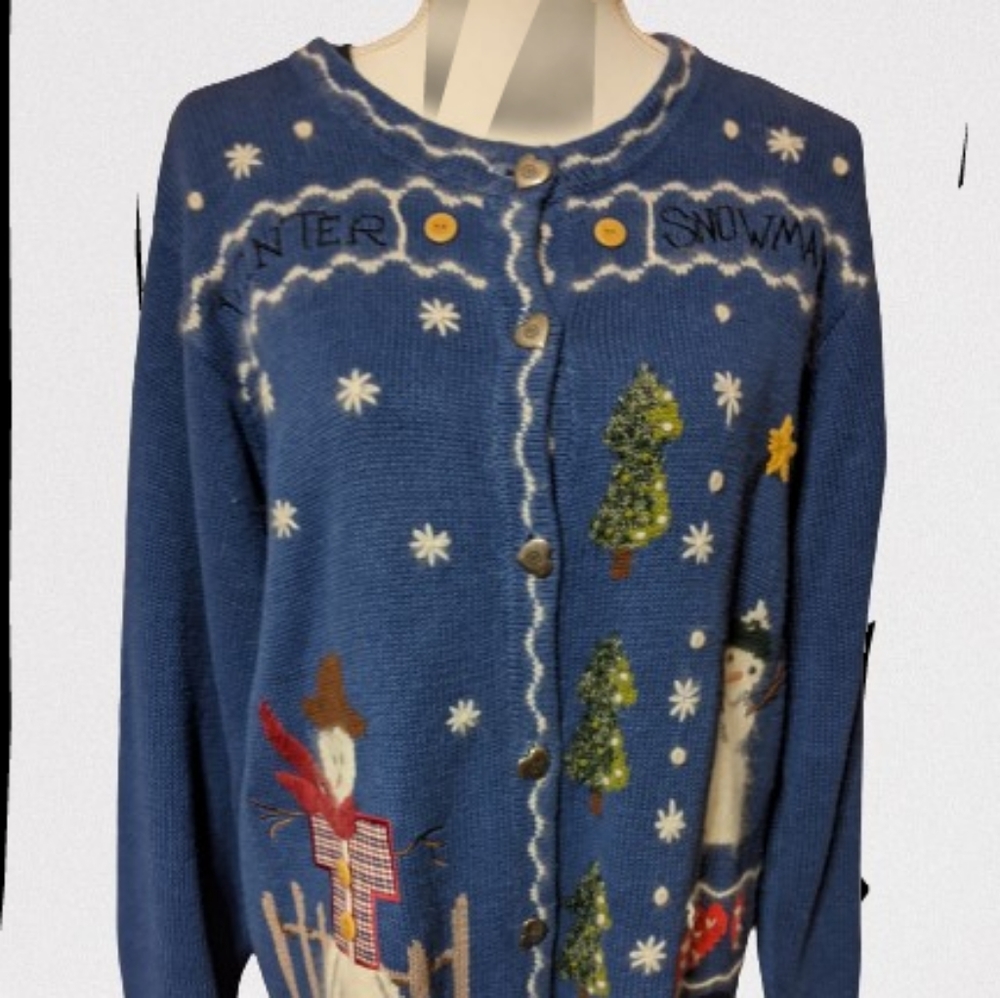 Ugly Christmas Sweater, Vintage, Quaker Factory Sweater, Size Large, in…